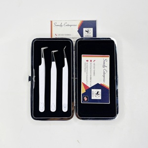 Nouvelles pinces à cils de conception innovante, pointe à 45 et 90 degrés, texture en acier inoxydable, pinces à cils de précision durables pour volume, pointes en fibre - Product Image 5