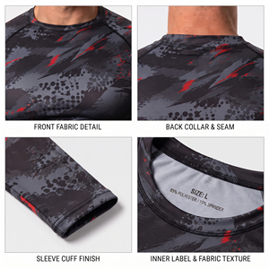 Printed Long Sleeve <b>Compression</b> <b>Shirt</b> <b>Men</b> Breathable Workout Rashguard Quick Dry Training <b>Compression</b> Top <b>Men</b> Muscle Fit Rash Te - Product Image 6