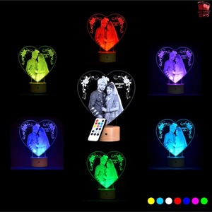 Most Selling Personalized 3D Illusion Heart Shape LED <b>Lamp</b> for Anniversary Night Light Romantic Couple Gift and Home Use - Product Image 5