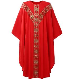 Vêtements liturgiques respirants : Chasuble et étole imprimées, Robe de prêtre chrétien, Soutanes longues unisexe, Personnalisable, Haute qualité, Service OEM - Product Image 6