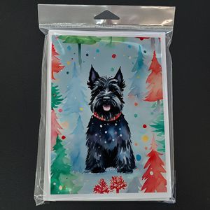 Scottish Terrier Whimsical A7 Christmas Greeting Cards Pack of 8 Blank Note Cards with <b>Envelopes</b> <b>5x7</b> Size - Product Image 3
