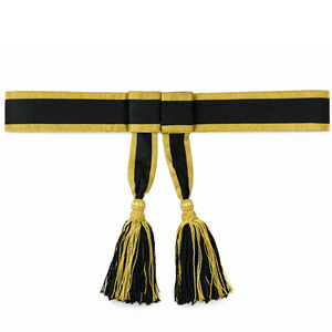 Ceinture de taille or et noir de qualité supérieure pour robe de cérémonie, style élégant et classique, tissu de haute qualité pour événements - Product Image 1