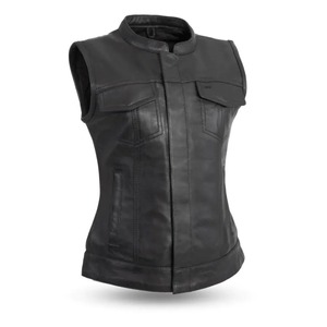 Chaleco de Cuero Genuino de Alta Calidad, Edición Premium, Casual, Resistente al Viento, Personalizable para Mujer - Product Image 1