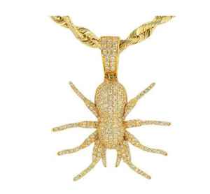 Colgante de Plata 925 con Diamantes Moissanita y Diseño de Araña Tarántula Iced Out, Estilo Hip Hop, Joyería para Raperos - Product Image 1