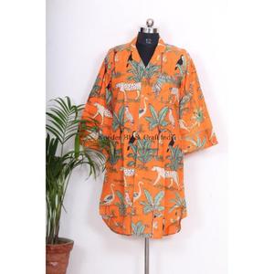 Vestido Túnica de Algodón Cómodo para Mujer, Cuello en V, Manga Larga, Ajustado, Estampado Floral, Estilo Hip Hop, Informal, para Fiesta, Lavable - Product Image 5