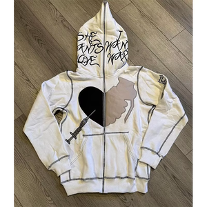 Sweat-shirt à capuche streetwear noir 2026 avec imprimé graphique inspirant sur la foi, unisexe, coupe oversize, personnalisable, vente en gros - Product Image 5