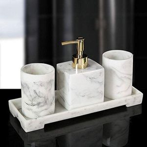 Premium Quality Marble <b>bathroom</b> <b>accessories</b> <b>Set</b> Most Demanded Quality with soap dish Holder & Bottle For Home Use Best Price - Product Image 2