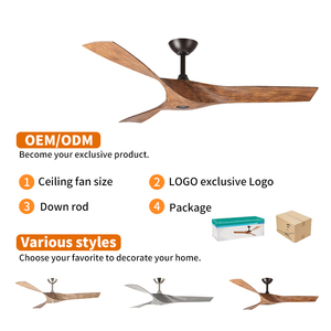 Quạt trần trang trí hiện đại phong cách châu Âu tối giản 52 inch, điều khiển từ xa ngoài trời, làm bằng nhự<span class=keywords><strong>a</strong></span> - Product Image 3