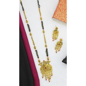 Mangalsutra Style indien traditionnel Meenakari designer pédant forme florale Mangalsutra pour mariée bijoux indiens bijoux dubai - Product Image 6