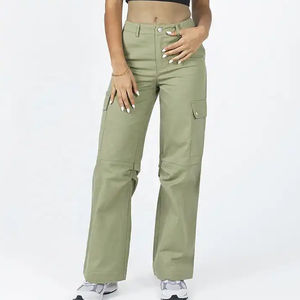 กางเกงคาร์โก้ผู้หญิงมีกระเป๋าข้าง ออกแบบเองได้ ราคาถูก สตรีทแวร์ กางเกงคาร์โก้ผู้หญิง MOQ ต่ำ - Product Image 2