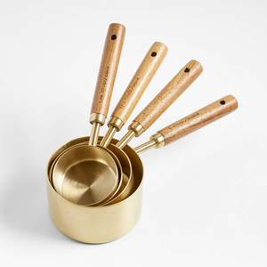 Eco Friendly Pure Copper Measuring Cups with Wooden Handles Kitchen Baking <b>Tools</b> Wholesale Bulk Manufacturer - Product Image 3