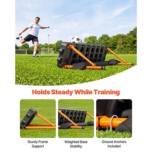 Pannello Rimbalzante Portatile per Calcio Giovanile 37.4 X 9.8 Doppia Superficie 3 Angoli Regolabili Allenatore 2-in-1 - Product Image 4