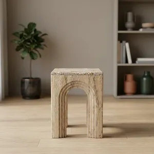 Handmade <b>Rustic</b> Wood <b>Side</b> <b>Table</b> With Woven Base Modern Living Room Furniture - Product Image 1