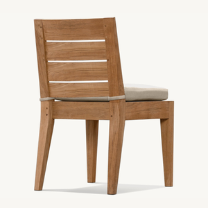 Silla individual sin brazos, hecha de madera de teca ecológica, con un estilo moderno y sencillo para uso en exteriores. - Product Image 3