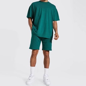 Ensemble T-shirt et Short Homme Écologique 100% Coton Couleur Unie Style Streetwear Manches Courtes – Vente en Gros pour l'Été - Product Image 1