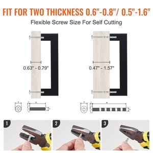 Juego de 30 tiradores y pomos cuadrados delgados de acero inoxidable de 6.3 pulgadas/160 mm para gabinetes y muebles - Product Image 3