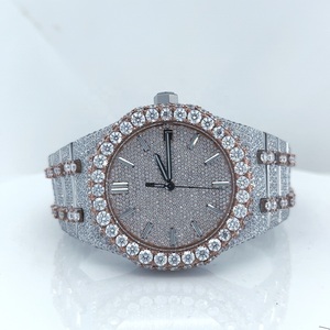 Reloj de Pulsera para Hombre de 41 mm, Lujoso, Deportivo, Antiguo, de Acero Inoxidable de 20 mm, Completamente Cubierto de Diamantes Moissanite con Claridad VVS - Product Image 4