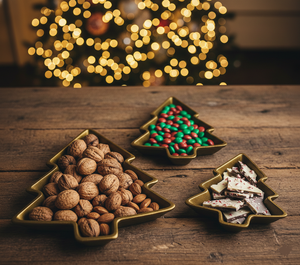 Bandejas Decorativas de Aluminio Hechas a Mano para Árbol de Navidad, Juego de Platos para Servir con Acabado Negro Mate y Recubrimiento en Polvo - Product Image 4