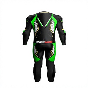 Traje de cuero de vaca premium de una pieza para motociclismo, con protectores y joroba, ideal para carreras y días de pista. - Product Image 2