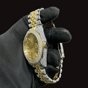 Reloj de Lujo con Diamantes Moissanite de Alta Gama, Claridad VVS, Logotipo Personalizado, Caja Redonda, Precio al por Mayor, Reloj para Hombre - Product Image 4