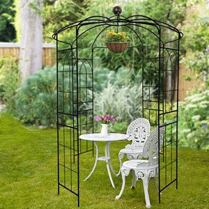 Arche de jardin en fer Dia81.3 X 114.2, pergola pavillon en forme de cage à oiseaux pour cérémonies de mariage en extérieur, observation des oiseaux, jardin en métal - Product Image 1