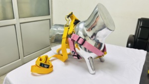 Krazy Pet Plastic & Nylon Reflective Tactical <b>Dog</b> <b>Harness</b> Adjustable Buckle Closure Medium Size Pink Yellow Solid Color <b>for</b> <b>Dogs</b> - Product Image 2