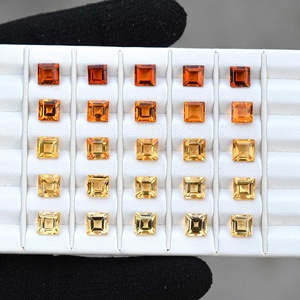 6mm Natural citrino facetado corte cuadrado piedra preciosa suelta noviembre pulsera de piedra natal venta al por mayor piedra aturdidora venta directa de fábrica - Product Image 2