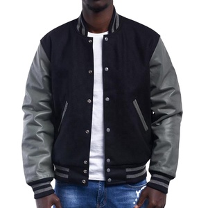 Blousons universitaires personnalisés à fermeture éclair pour hommes, style barbier, hiver 2023, vente en gros, chinois, pas chers, avec logo personnalisé - Product Image 1