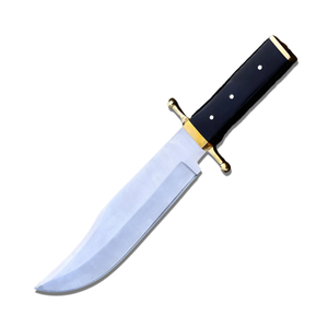 Couteau Bowie Ambidextre en Acier D2 Fait Main, Finition Polie, Étui en Cuir, Style Moderne, Couteau de Survie Extérieur Personnalisé 12 Pouces+ - Product Image 1