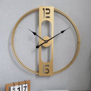Minimal Abstract Open Frame Metal <b>Wall</b> <b>Clock</b> With Artistic Number Layout And Modern Black Gold Finish - Product Image 6