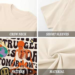 T-shirt graphique pour homme, imprimé lettres, style vintage, décontracté, coupe ample, streetwear rétro - Product Image 6