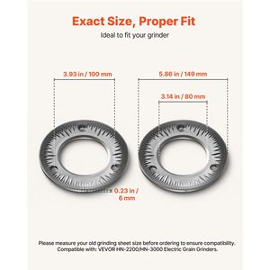 2 pièces Disques de broyage secs en fonte pour moulin à grains électrique, plaques de remplacement compatibles pour machines de traitement des céréales - Product Image 3