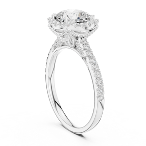 Anillo de Oro Blanco Sólido de 14K con Certificado GRA, con Diamante Cultivado en Laboratorio con Corte Brillante en Forma de Cojín, Diseño Bonito, Estilo Clásico, Anillo para Mujer - Product Image 3