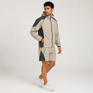 Ensemble survêtement homme coupe-vent et short respirant à séchage rapide en nylon, personnalisable en gros, direct usine - Product Image 2