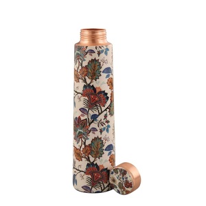 <b>Bulk</b> <b>buy</b> copper <b>bottle</b> Handmade Copper <b>Water</b> <b>Bottle</b> Floral Design Portable Thermos With Lid Travel Use - Product Image 4