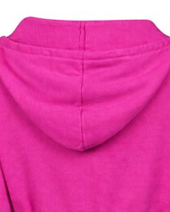 Womens Hot Pink <b>Cropped</b> <b>Zip</b> <b>Up</b> Hoodie Slim Fit Long Sleeve Casual Streetwear Cotton Fleece Sweatshirt Custom Logo ODM Factory - Product Image 6