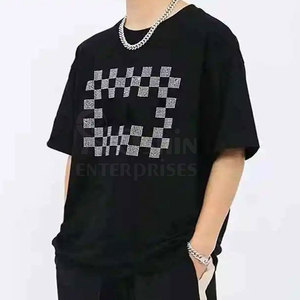 T-shirts pour hommes avec strass, nouveau design pour usage extérieur, vente en gros d'usine, vêtements de mode pour hommes avec strass - Product Image 4