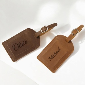 ป้ายติดกระเป๋าเดินทางหนังแท้สุดหรู ป้องกันข้อมูลส่วนตัว ป้ายกระเป๋าเดินทางพร้อมโลโก้สั่งทำ ป้ายติดกระเป๋าเดินทางราคาส่ง LMP-0160 - Product Image 1