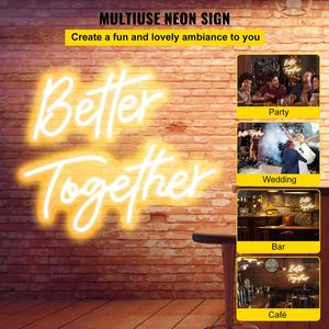 Insegna al Neon 'Better Together' 33x18 cm + 46x20 cm, Luci LED Bianco Caldo, Luminosità Regolabile, Telecomando per Matrimoni - Product Image 2