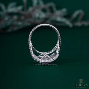 Anillo de compromiso de diamantes de laboratorio de forma ovalada de 9.92 quilates, chapado en oro de 18 quilates sobre plata, con micro pavé, anillo de boda grande para mujer - Product Image 6