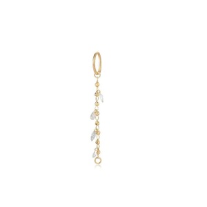 Pendientes de Oro de 14K con Diamantes Cultivados en Laboratorio de 0.40ct, Cadena con Eslabones, Cuentas Flotantes, Forma de Marquesa y Pera, Joyería de Lujo para Mujer, Regalo para Fiesta - Product Image 1