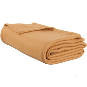 ผ้าห่มขนแกะหรูหรา สีแทน นุ่มพิเศษ ไม่มีขอบผ้าซาติน - Product Image 1