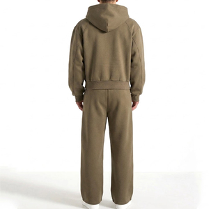 Nouveaux survêtements streetwear pour hommes en molleton 100% coton, coupe ample, personnalisables, avec fermeture éclair et manches longues, pour l'hiver - Product Image 2