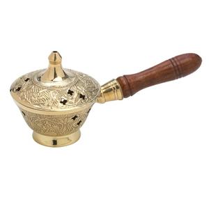 Quemador de Incienso de Latón Chapado en Oro, Pulido, Estilo Antiguo, con Diseño Floral, para Decoración de Mesa en Fiestas de Cumpleaños - Product Image 2