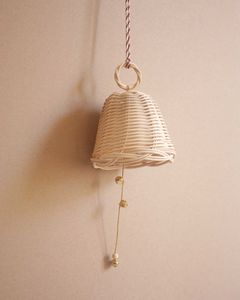 Stylish Handwoven Rattan <b>Cow</b> <b>Bell</b> Bohemian Decorative Piece For Cozy Living Room And Outdoor Patio Spaces - Product Image 6