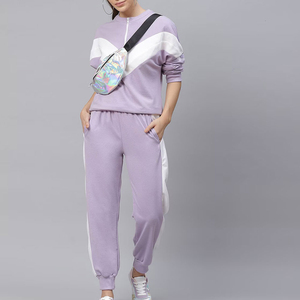 OEM/ODM Custom Logo Breathable Eco-Friendly Lightweight Womens <b>Tracksuit</b> 2-Piece 100% Polyester Windbreaker Zip-Up Hoodie - Product Image 4