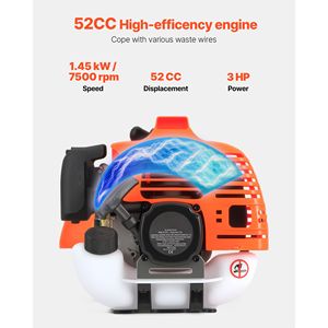 Tagliaerba e Decespugliatore a Benzina 2 Tempi da 52cc, 17 Pollici, Senza Fili, Multifunzione con Asta Dritta - Product Image 2