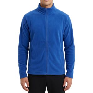 Color Blocked Full Zip Winter Polar Fleece <b>Jacket</b> For <b>Mens</b> Dark Olive Stand Collar Heavyweight Breathable Fleece <b>Jackets</b> - Product Image 4