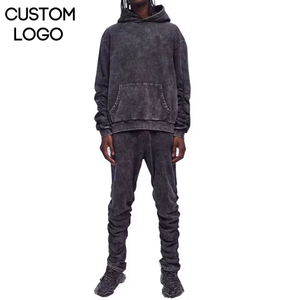 Ensemble de survêtement en molleton pour homme, sweat-shirt à capuche et pantalon de jogging, deux pièces, vêtements de sport d'hiver - Product Image 1