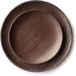 Vaisselle pour usage quotidien, maison, hôtel, restaurant haut de gamme, service de plats et d'assiettes en bois naturel, ensemble de vaisselle en bois, sans danger pour les aliments, pour la salle à manger - Product Image 1